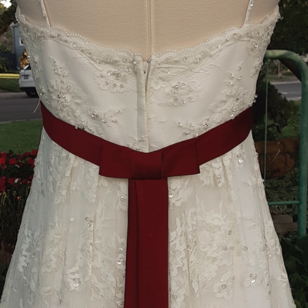 FINAL lvg 9/15 Designer Gown Tea Length wedding quinceanera ball formal - Picture 10 of 16